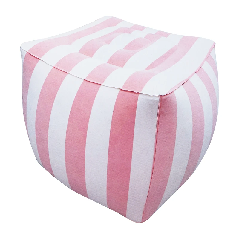 Striped Inflatable Outdoor Pouf 16in x