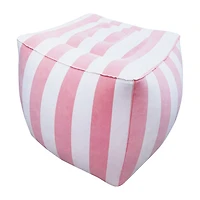 Striped Inflatable Outdoor Pouf 16in x