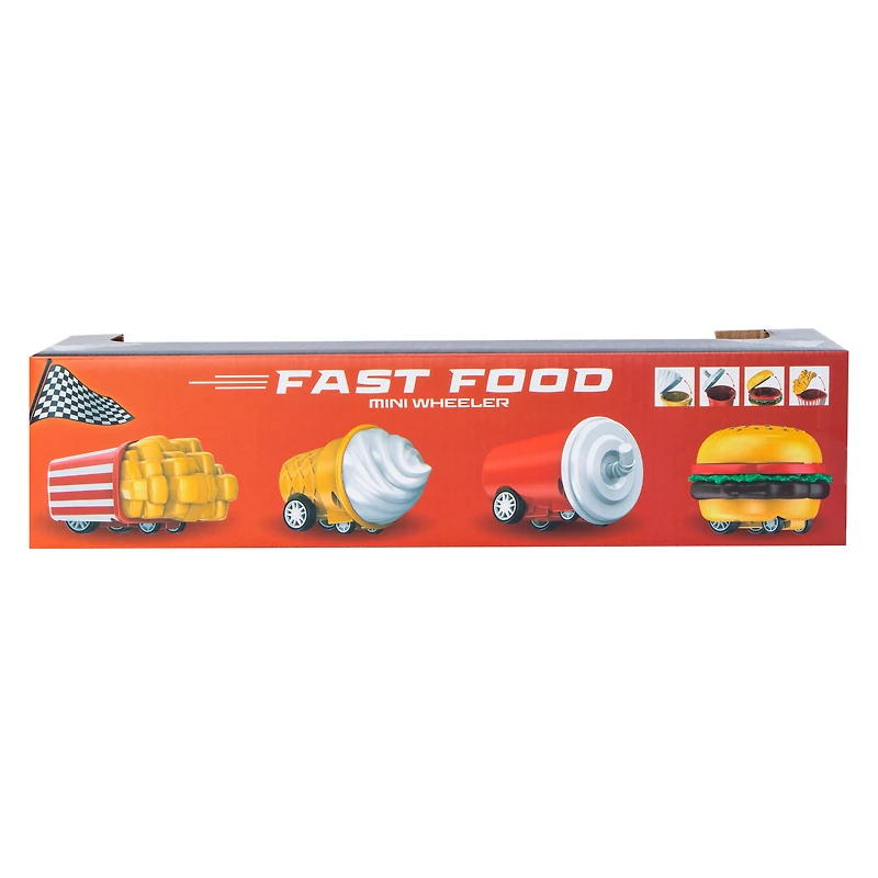 Fast Food Mini Wheeler Toy Cars 4-Count