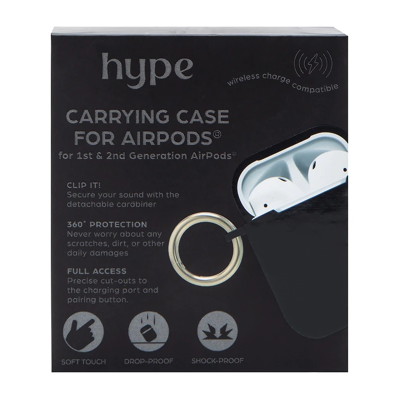 Hype AirPods® Carrying Case With Carabiner Clip