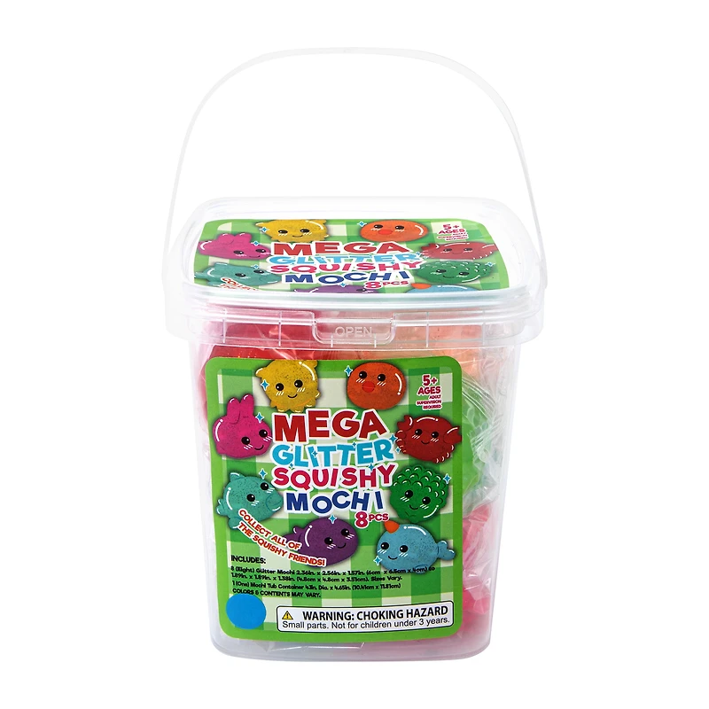 Mega Glitter Squishy Mochi 8-Pc