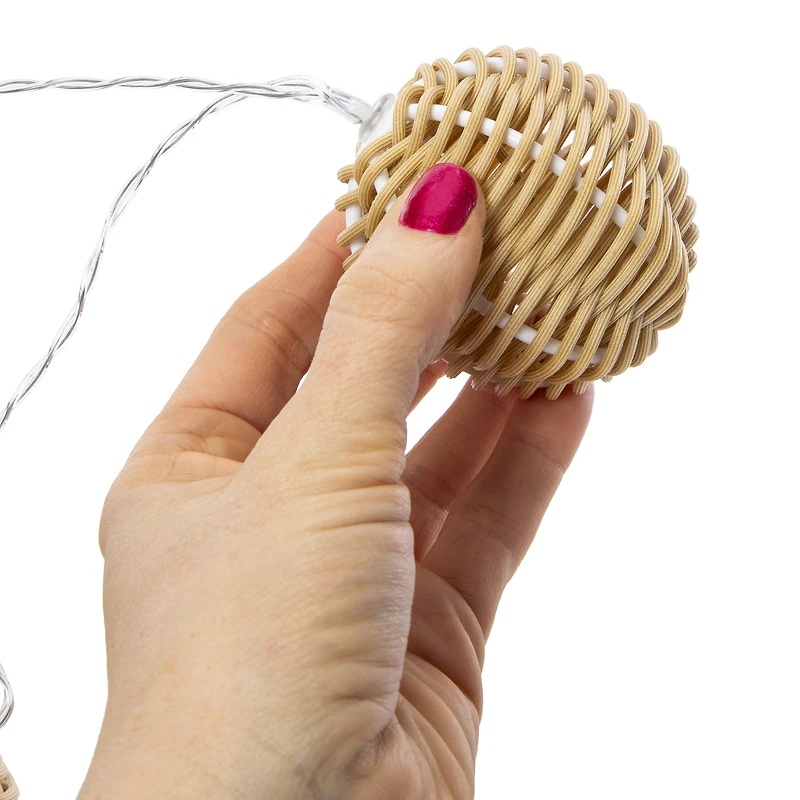 Rattan String Lights Set 7.2ft