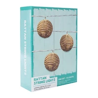 Rattan String Lights Set 7.2ft