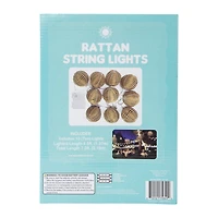 Rattan String Lights Set 7.2ft