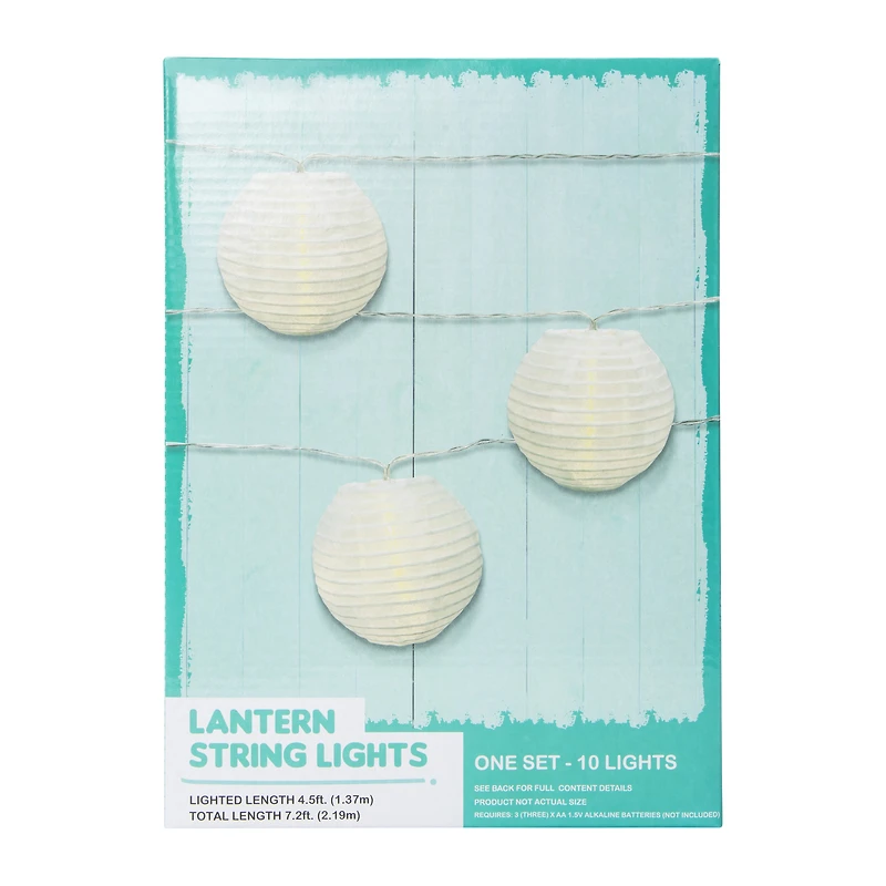 Lantern String Lights Set 7.2ft, 10-Count
