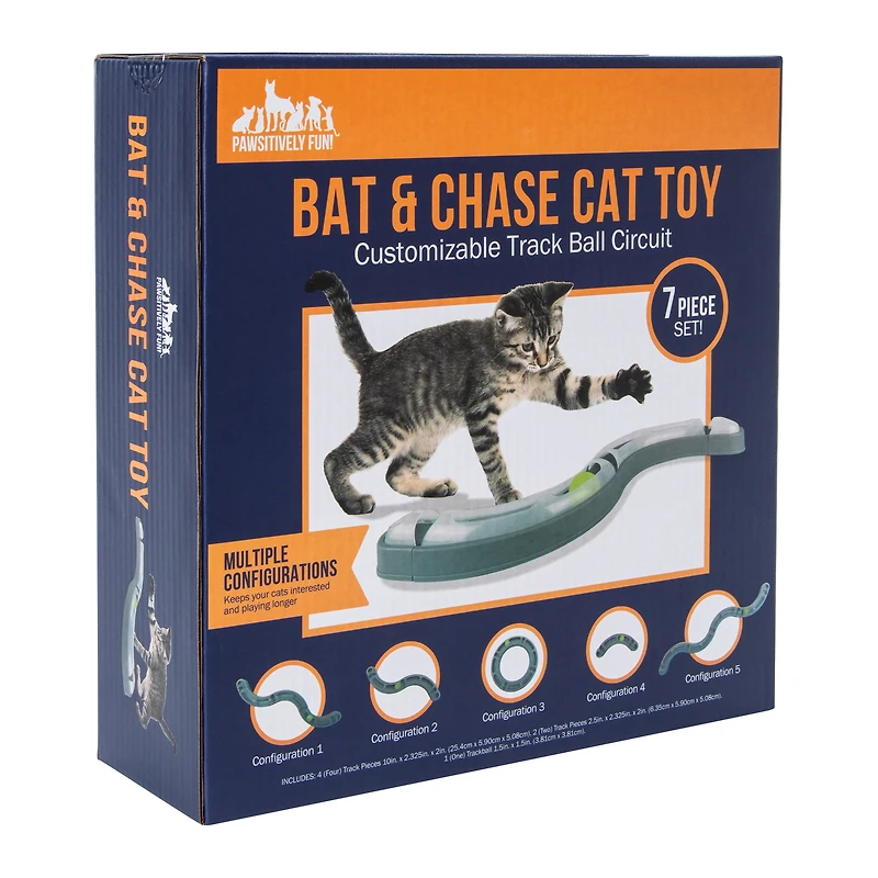 Bat & Chase Cat Toy Customizable Track Ball Circuit 7-Piece