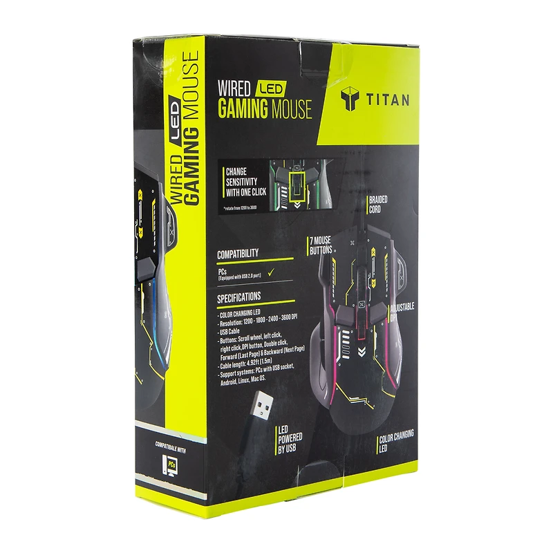 Titan Wired LED Gaming Mouse
