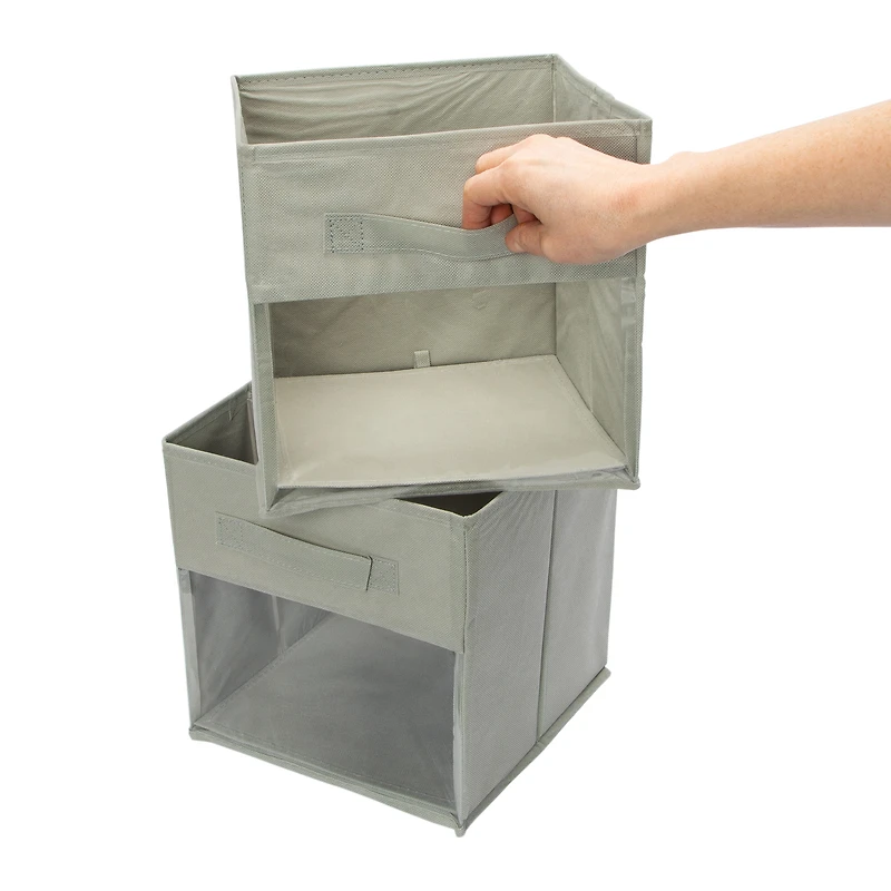 Clear-Front Collapsible Bins 2-Count, 10in x