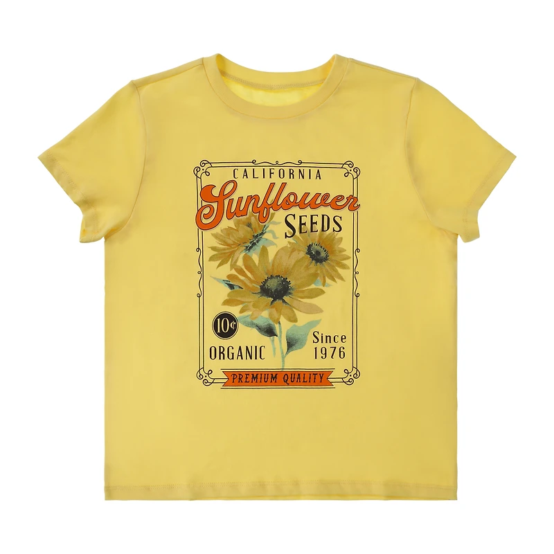 Girls California Sunflower Graphic Tee