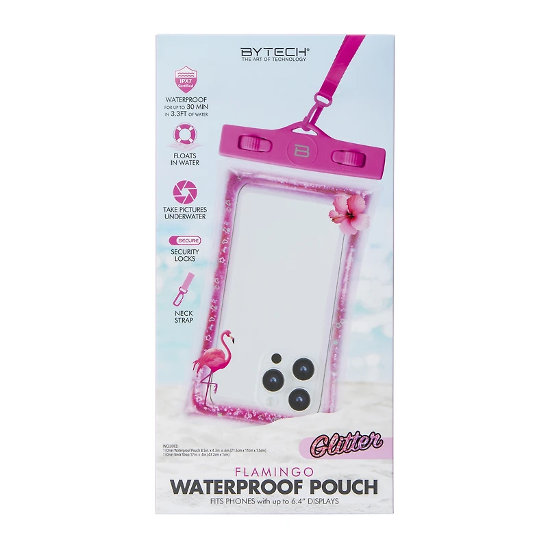 Glitter Waterproof Phone Pouch With Neck Strap