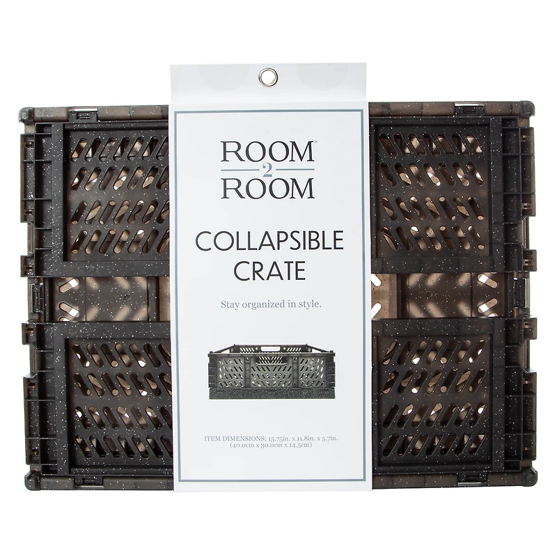 Large Collapsible Glitter Crate 15.75in x 11.8in