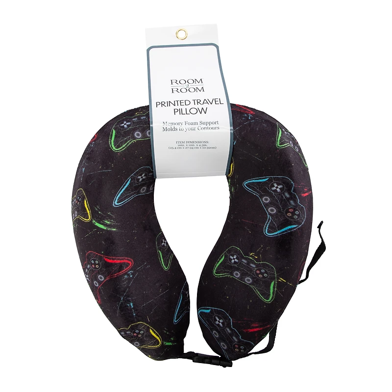 Printed Memory Foam Travel Pillow 10in x 11in