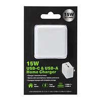 15W USB-C & USB-A Home Charger