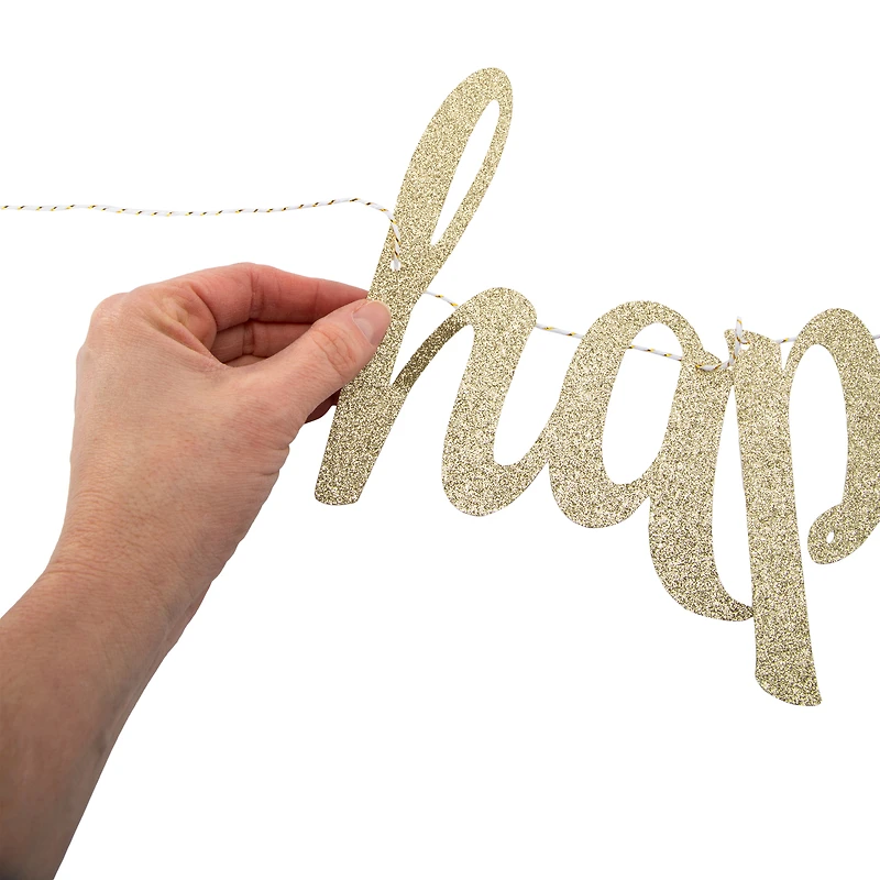 Glitter 'Happy Birthday' Party Banner 96in x 9.46in