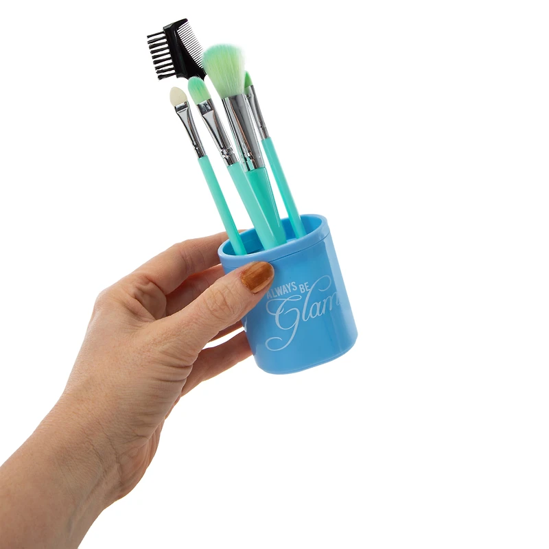 Makeup Brush Set With Holder 6-Piece