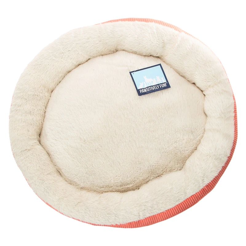 Round Corduroy Pet Bed 22in