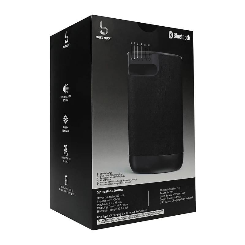 Rhythm Fabric Wireless Speaker 4.96in x 7.9in