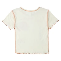 Tokyo Cherry Blossom Baby Tee With Lettuce Edge