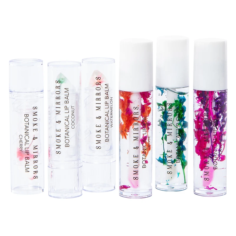 Smoke & Mirrors Flower Lip Balm & Botanical Lip Oil Set 6-Piece