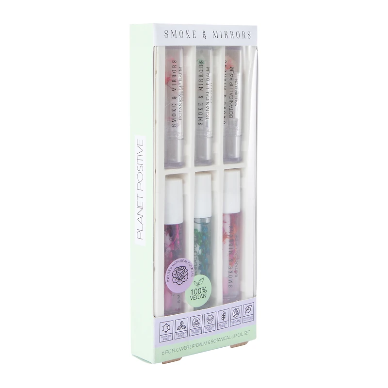 Smoke & Mirrors Flower Lip Balm & Botanical Lip Oil Set 6-Piece