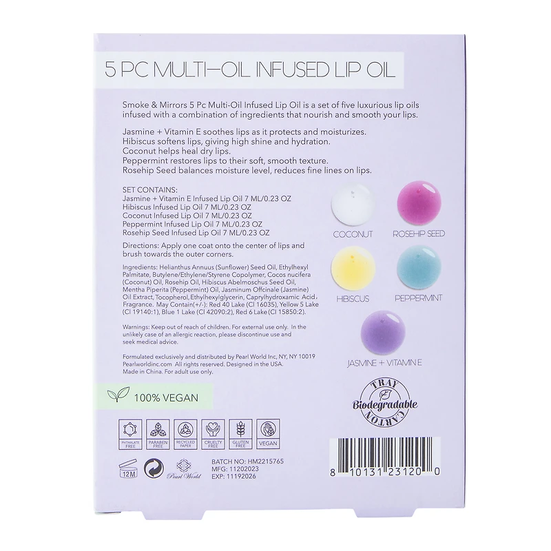 Smoke & Mirrors Multi-Oil Infused Lip Oil Set 5-Count