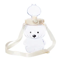 Clear Teddy Bear Water Bottle With Strap 34oz