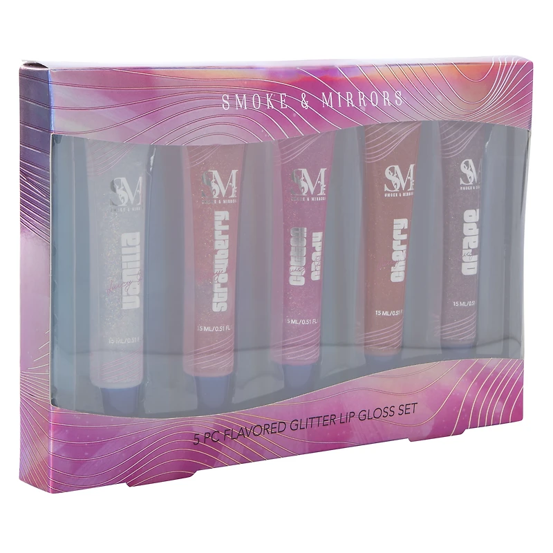 Flavored Glitter Lip Gloss Set 5-Count