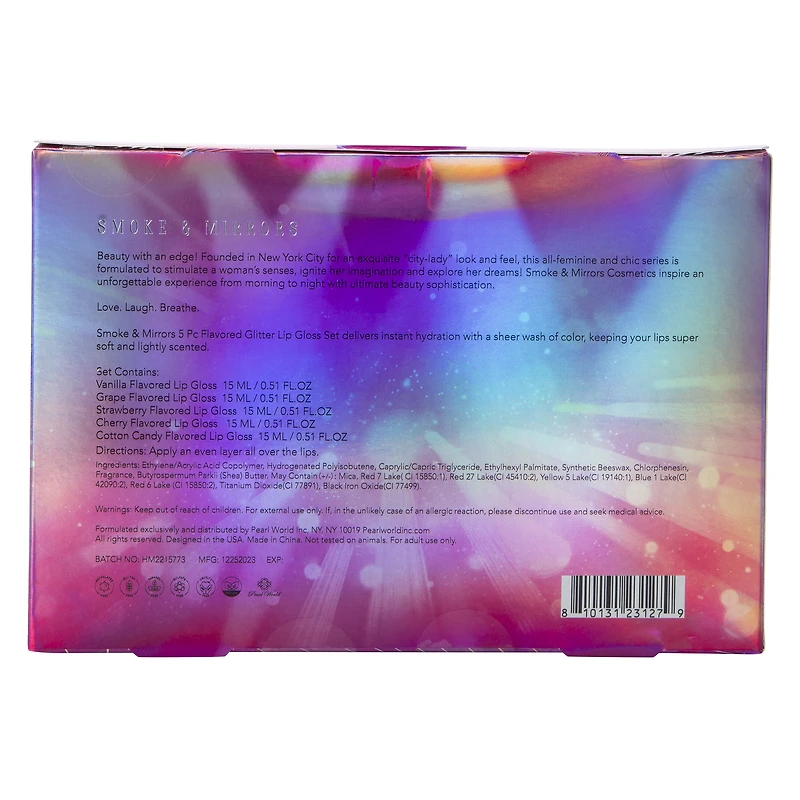 Flavored Glitter Lip Gloss Set 5-Count