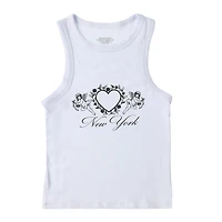 'New York' Heart Ribbed Pajama Tank Top