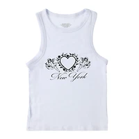 'New York' Heart Ribbed Pajama Tank Top