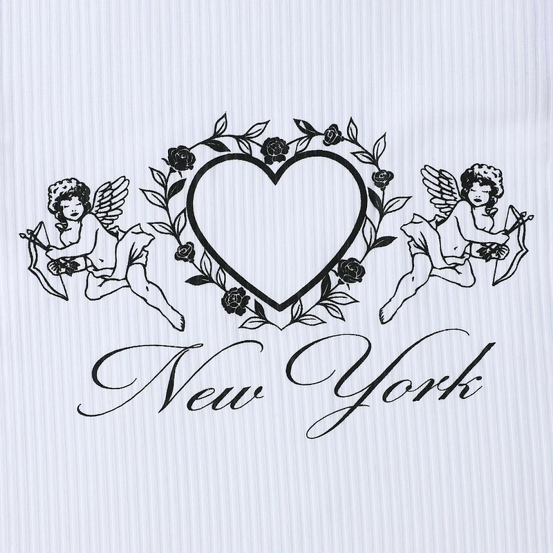 'New York' Heart Ribbed Pajama Tank Top