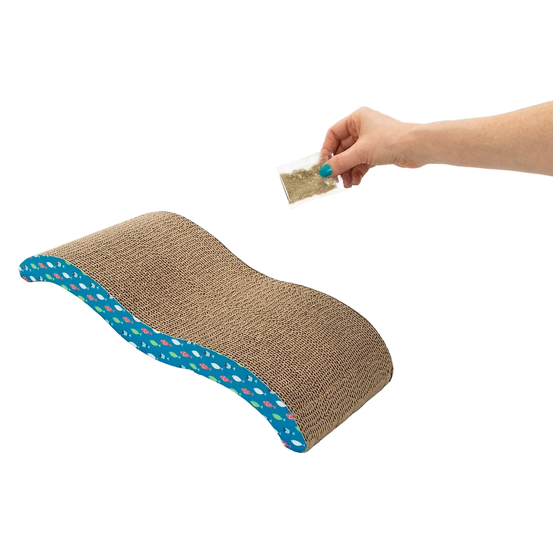 Wave Cat Scratcher With Catnip 17.75in x 9.5in