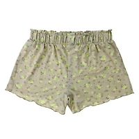 Printed Lettuce Trim Pajama Shorts