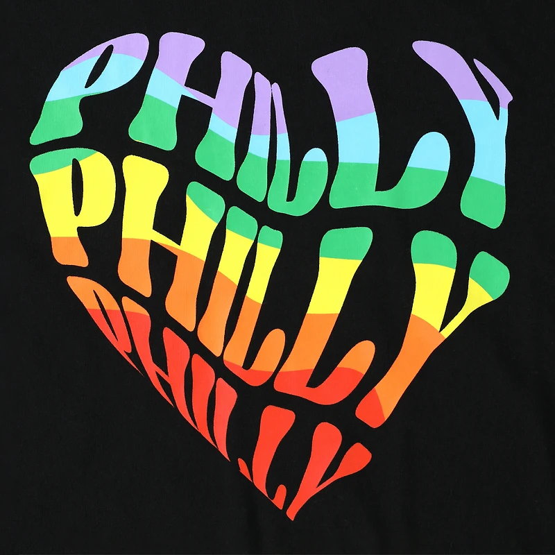 Philly Pride Rainbow Heart Graphic Tee