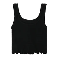 Smocked Seamless Tank Top With Lettuce Edge