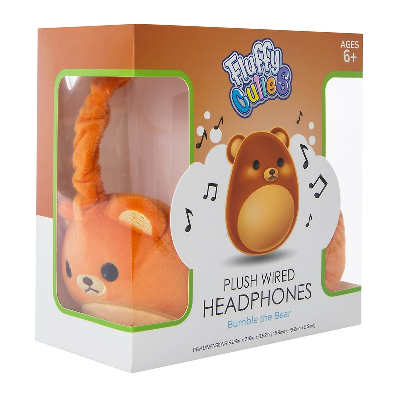 Fluffy Cuties Animal Plush Wired Headphones