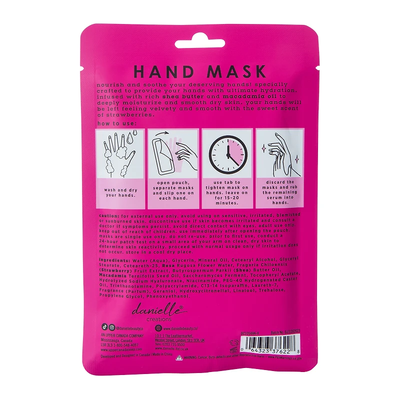Danielle Creations® Moisture Hand Masks, 1 Pair
