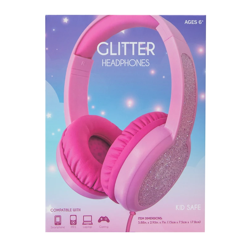 Glitter Wired Kid-Safe Headphones