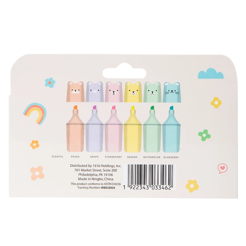 Bear Topper Highlighters 6-Count