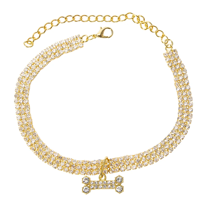 Rhinestone Pet Necklace, Medium