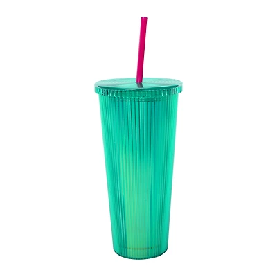 Ribbed Iridescent Tumbler 24oz