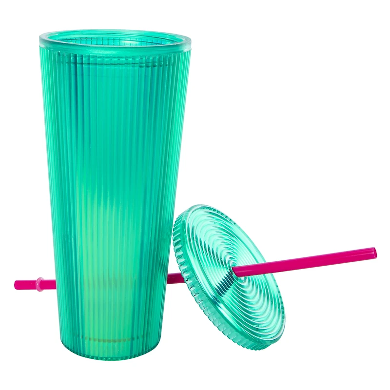 Ribbed Iridescent Tumbler 24oz