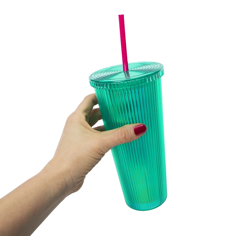 Ribbed Iridescent Tumbler 24oz