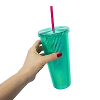 Ribbed Iridescent Tumbler 24oz