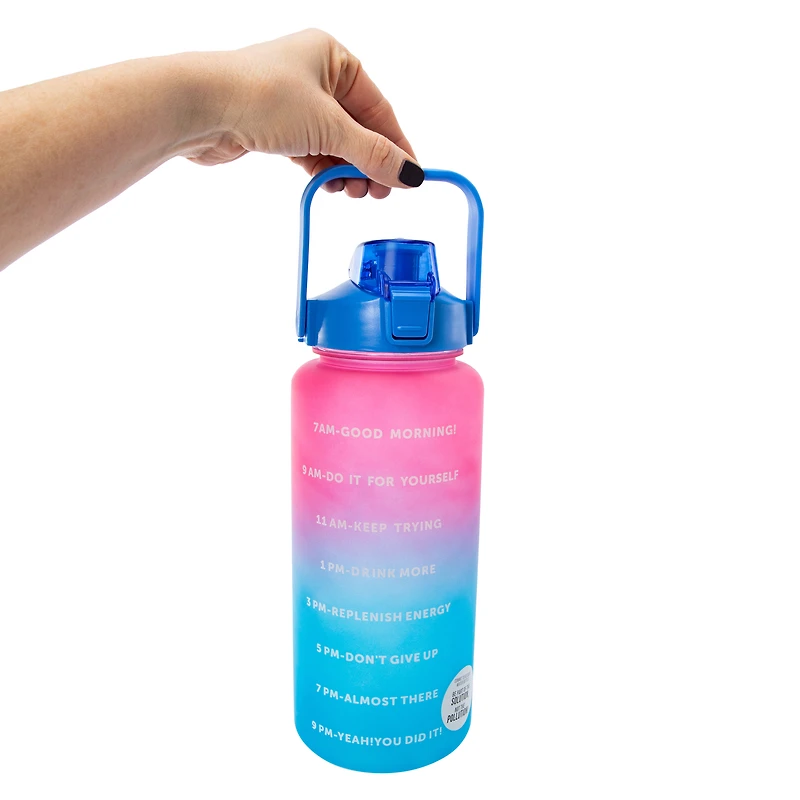 Motivational Hydration Tracker Water Bottle 64oz