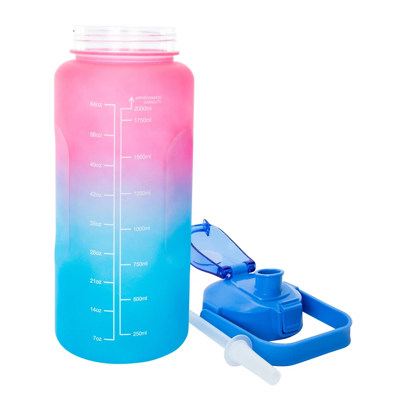 Motivational Hydration Tracker Water Bottle 64oz
