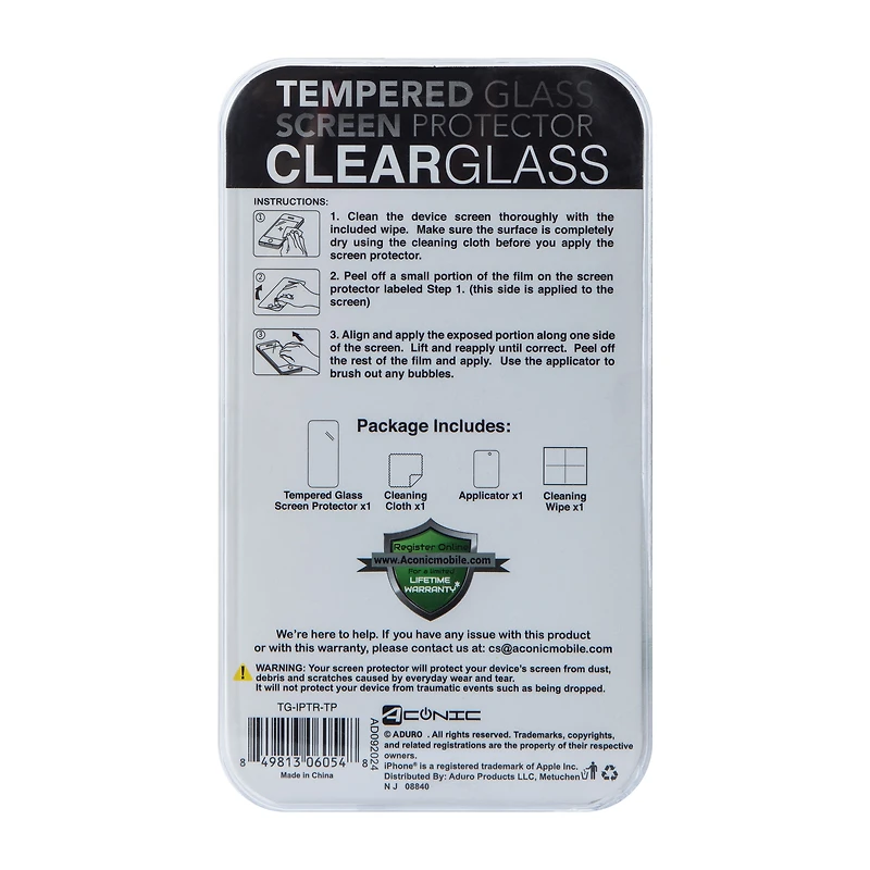 iPhone 15 Pro® Tempered Glass Screen Protector 2-Pack