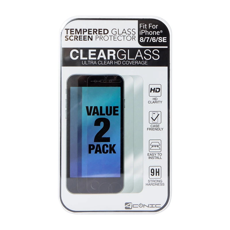 iPhone 8® HD Clarity Tempered Glass 2-Pack