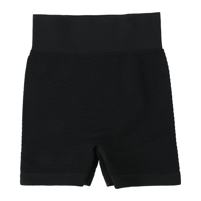 Solid Textured Biker Shorts