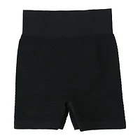 Solid Textured Biker Shorts